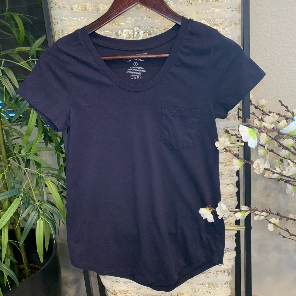 Dark Blue Scoop Neck T-Shirt